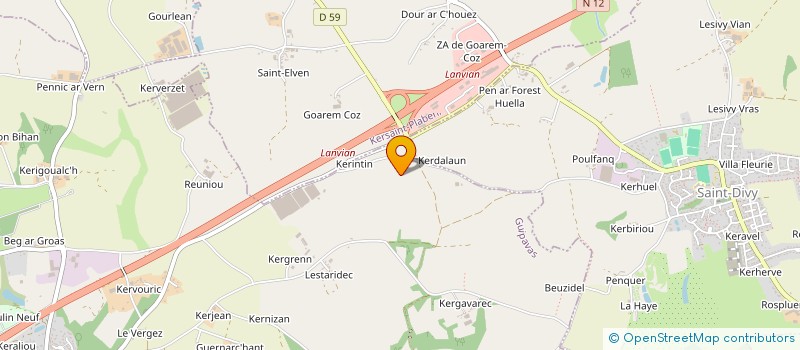 localisation de l'entreprise COGE DE KERINTIN  GUIPAVAS