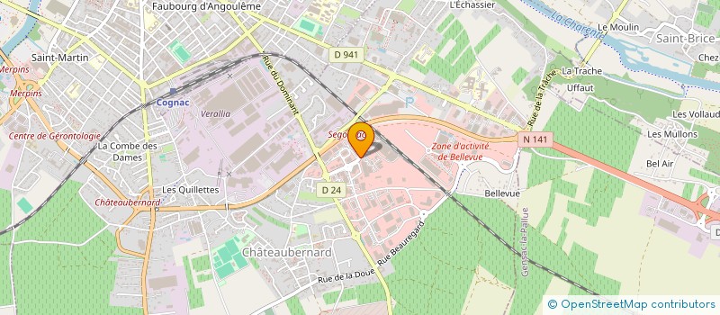 localisation de l'entreprise COGNAC AUTO CONTROLE à CHATEAUBERNARD