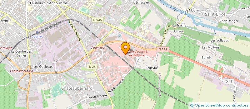 localisation de l'entreprise COGNAC  CENTRE AUTO à CHATEAUBERNARD