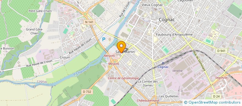 localisation de l'entreprise COGNAC DISTRIBUTION à COGNAC