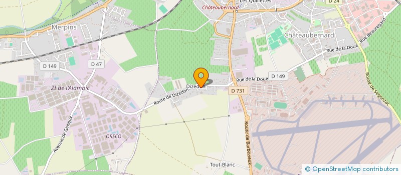localisation de l'entreprise COGNAC JET CLUB à COGNAC