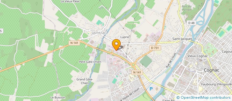 localisation de l'entreprise COGNAC OENOLOGIE à COGNAC