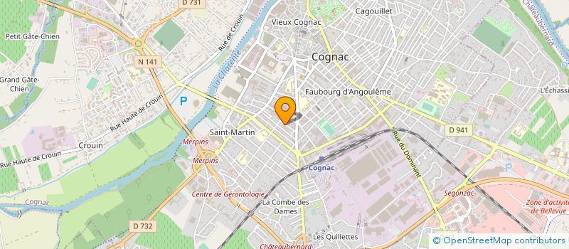 localisation de l'entreprise COGNAC PEINTURE RENELLEAU à COGNAC