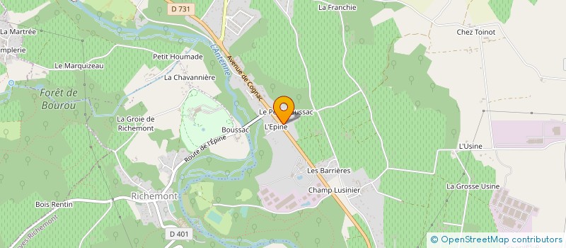 localisation de l'entreprise COGNAC-PINEAU VEUVE BARON ET FILS à VAL-DE-COGNAC