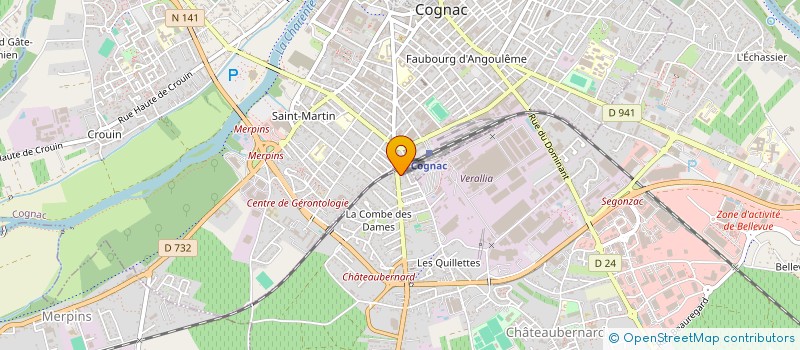 localisation de l'entreprise COGNAC TRAITEUR à CHATEAUBERNARD