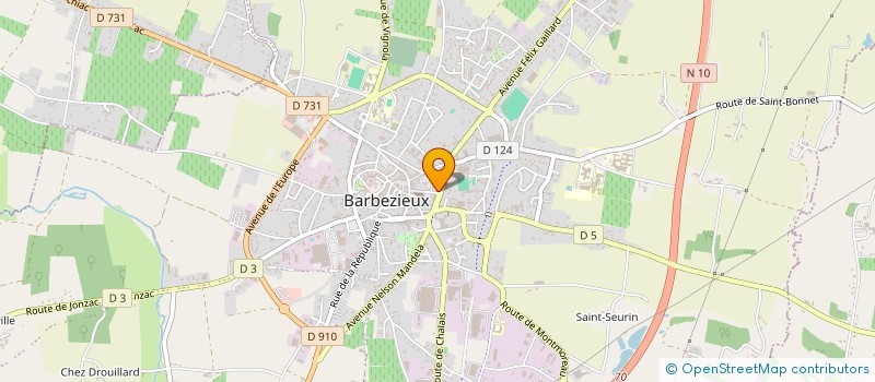 localisation de l'entreprise COHERENCE RH à BARBEZIEUX-SAINT-HILAIRE