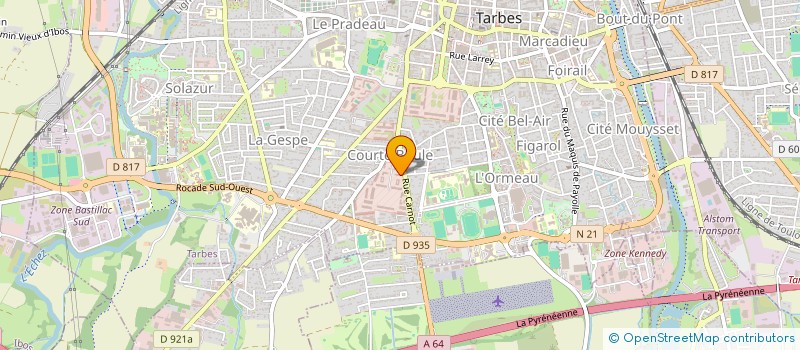 localisation de l'entreprise COHESION, HISTOIRE ET TRADTIONS DU 35E RAP  TARBES