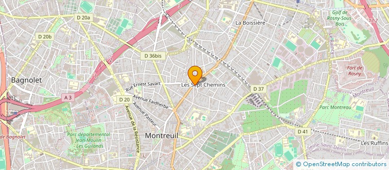 localisation de l'entreprise COIFFEUR 7 CHEMINS à MONTREUIL