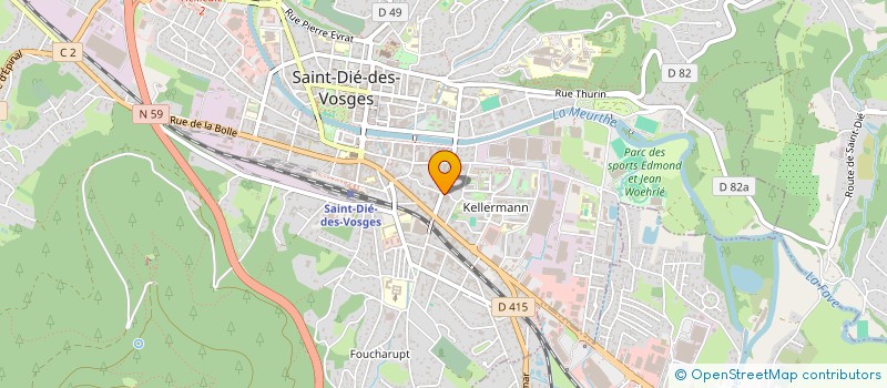 localisation de l'entreprise COIFFURE A & D à SAINT DIE DES VOSGES