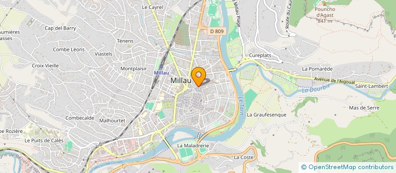 localisation de l'entreprise COIFFURE CARRAT à MILLAU