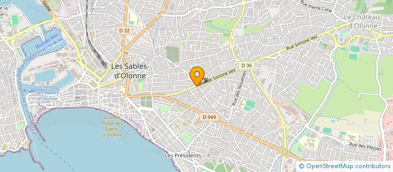 localisation de l'entreprise COIFFURE CLUB à LES SABLES D'OLONNE