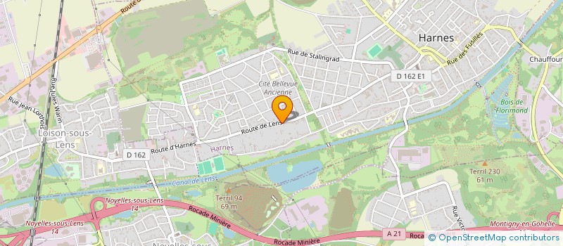 localisation de l'entreprise COIFFURE DU 21  HARNES