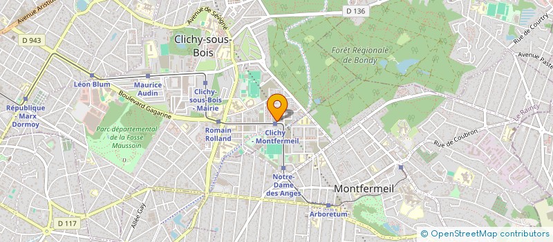 localisation de l'entreprise COIFFURE LK2I  CLICHY-SOUS-BOIS