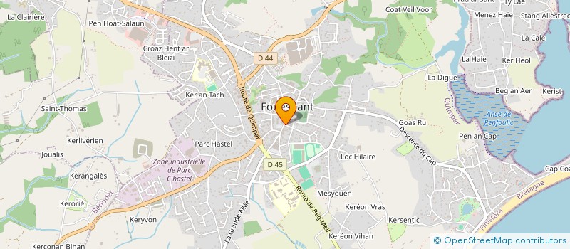 localisation de l'entreprise COIFFURE MARIE CLAUDE PILORGET à FOUESNANT