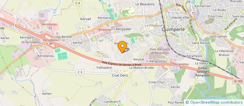 localisation de l'entreprise COISINE ASSOCIES  QUIMPERLE