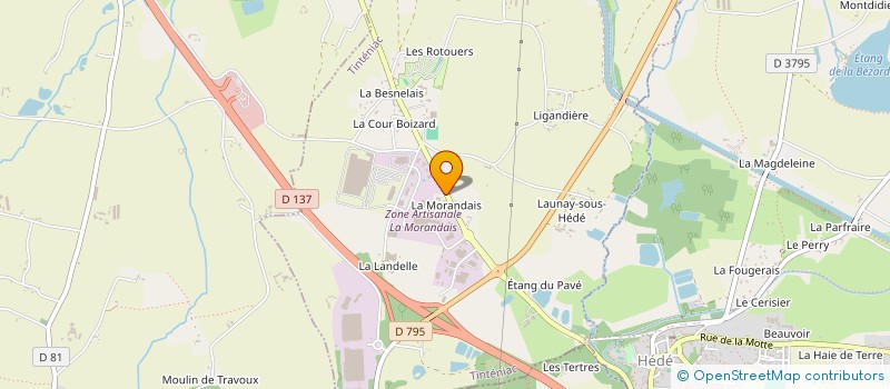 localisation de l'entreprise COLLARD CHEMINEES CARRELAGE à TINTENIAC