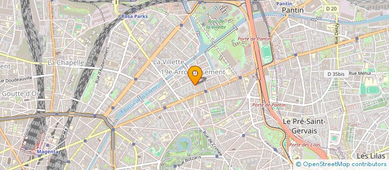 localisation de l'entreprise COLLECTIF ARTISTIQUE ASSOCIATIF DE L'OURCQ  PARIS