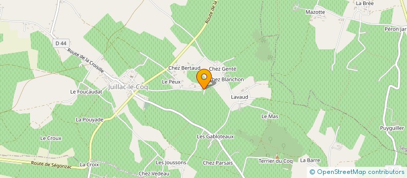 localisation de l'entreprise COLLECTIF DE MUSICIENS AMATEURS 'OUT OF FUNK' à JUILLAC-LE-COQ