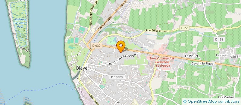 localisation de l'entreprise COLLECTIF DES ARTISANS DE LA SCENE ET DE L ART à BLAYE