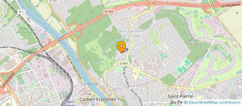 localisation de l'entreprise COLLECTIF DES JEUNES ASSOCIES POUR L'ENTRAIDE SOCIALE  SAINT-GERMAIN-LES-CORBEIL