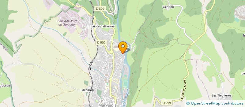 localisation de l'entreprise COLLECTIF DES PRATICIENS DE LA CLINIQUE MUTUALISTE DU GEVAUDAN  MARVEJOLS