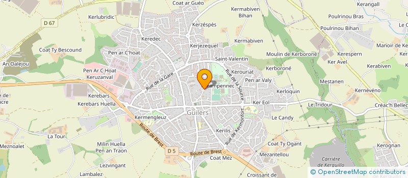 localisation de l'entreprise COLLECTIF POUR L'ORGANISATION ET LA DEFENSE DU TERRITOIRE DE SANTE DU PAYS D'IROISE (CODTS IROISE)  GUILERS