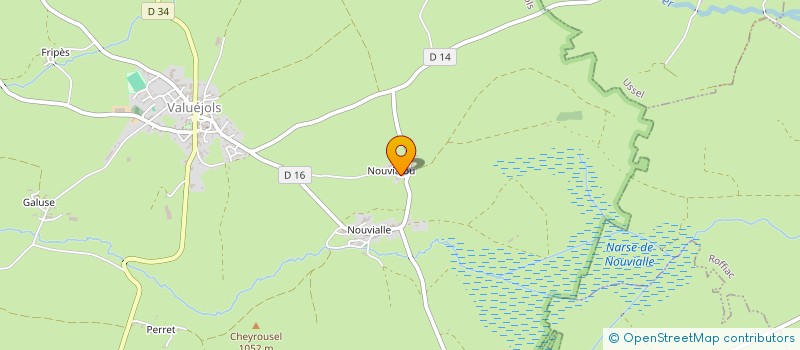 localisation de l'entreprise COLLECTIF POUR LA NARSE DE NOUVIALLE - POUR DES ACTIVITES DURABLES ET UN TERRITOIRE DE L'EST CANTAL PRESERVE à VALUEJOLS
