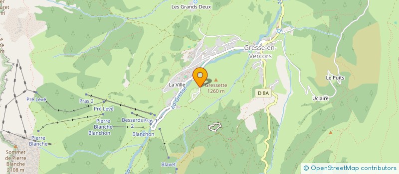 localisation de l'entreprise COLLECTIF VERCORS-TRIEVES POUR LA PROMOTION ET LA DEFENSE DES  SPORTS D'HIVER A GRESSE-EN-VERCORS  GRESSE-EN-VERCORS