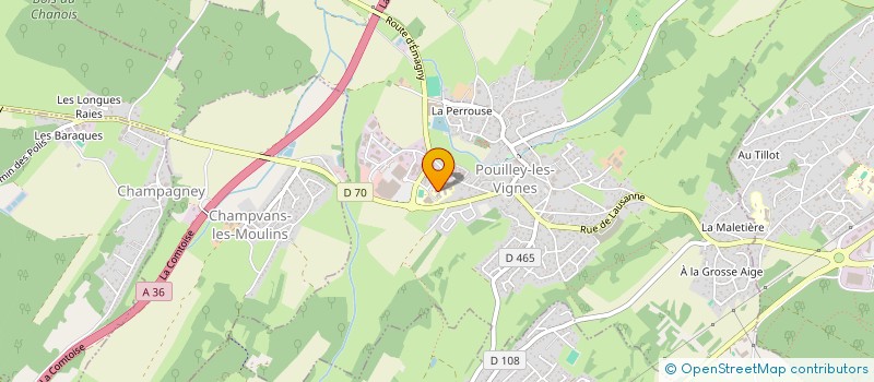 localisation de l'entreprise COLLEGE GEORGES POMPIDOU  POUILLEY-LES-VIGNES