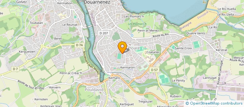 localisation de l'entreprise COLLEGE JEAN MARIE LE BRIS  DOUARNENEZ