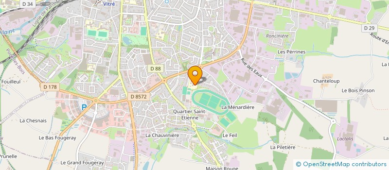 localisation de l'entreprise COLLEGE LES ROCHERS SEVIGNE  VITRE