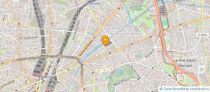 localisation de l'entreprise COLLEGE LYCEE MONTESSORI 21 PARIS-VILLETTE  PARIS