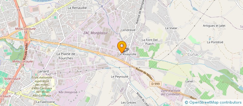 localisation de l'entreprise COLOMB TOITURE à ALBI