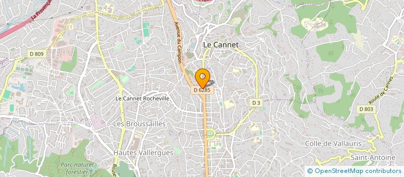 localisation de l'entreprise COLORI CHIC à LE CANNET