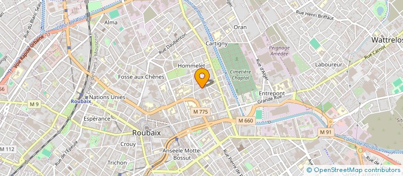 localisation de l'entreprise COLORTYPE à ROUBAIX