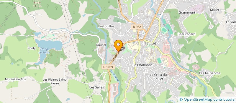 localisation de l'entreprise COM 19 à USSEL