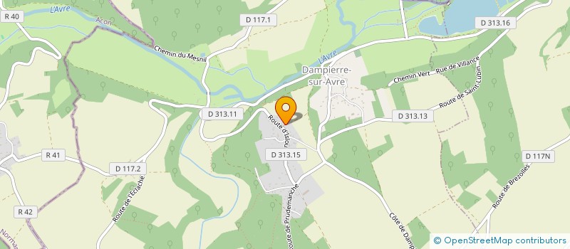 localisation de l'entreprise COM'1EVIDENCE à DAMPIERRE-SUR-AVRE