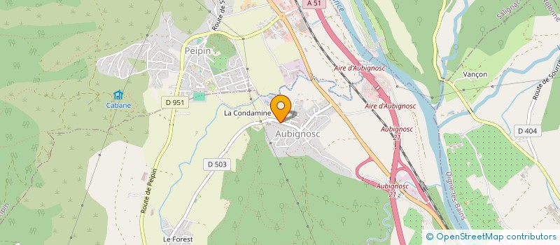 localisation de l'entreprise COM' 3 POMMES à AUBIGNOSC