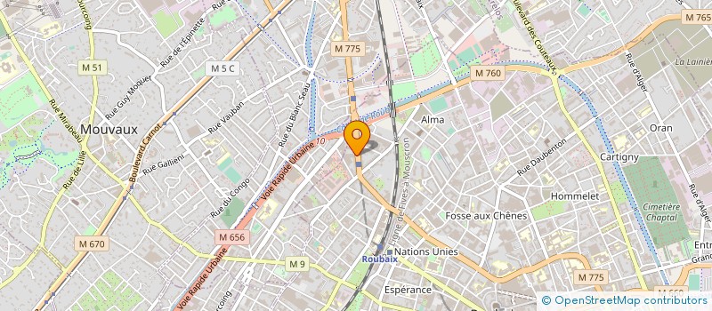 localisation de l'entreprise COM. AS à LA MADELEINE
