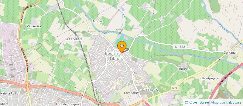localisation de l'entreprise COM & CO à BOUJAN-SUR-LIBRON