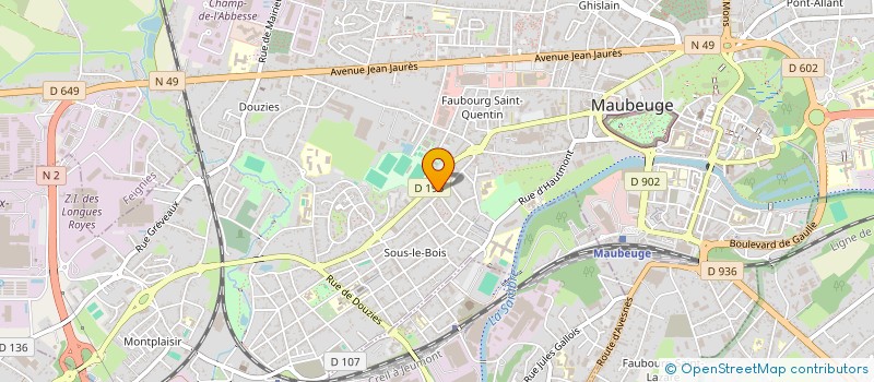 localisation de l'entreprise COM COORDINATION DES SYNDICATS  MAUBEUGE