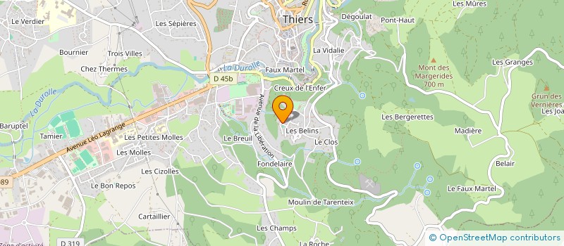 localisation de l'entreprise COM DEPART CYCLOTOURISME PDD  THIERS