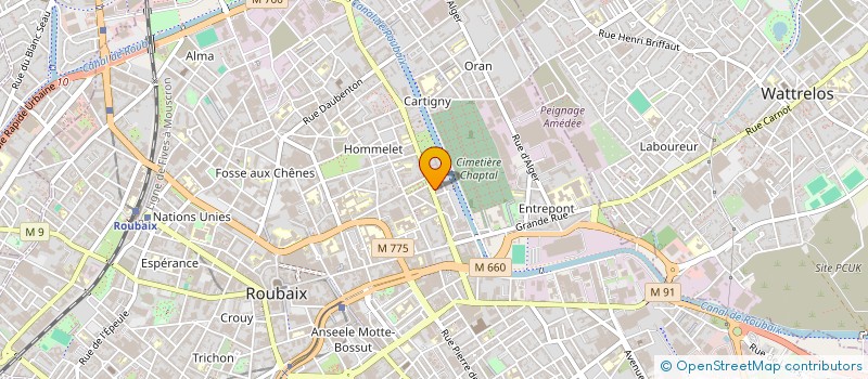 localisation de l'entreprise COM DEPART NORD TENNIS TABLE à ROUBAIX