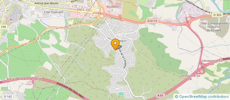 localisation de l'entreprise COM.DEPT FEDER.SPORTIVE GYMNIQUE TRAVAIL  CARCASSONNE