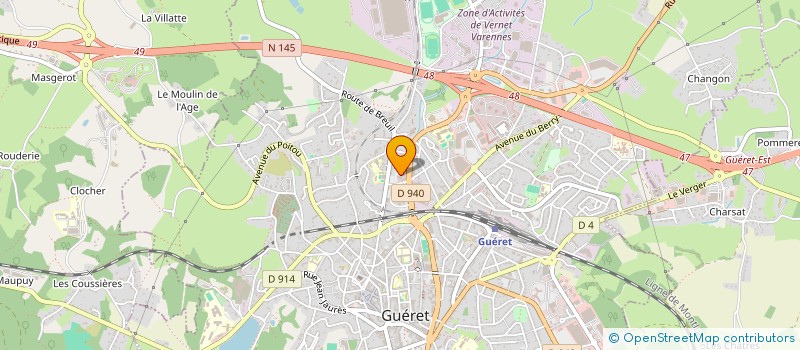 localisation de l'entreprise COM ENTR ORGANISMES SOCIAUX  GUERET