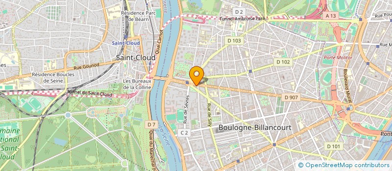 localisation de l'entreprise COM II à BOULOGNE-BILLANCOURT