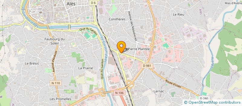 localisation de l'entreprise COM'IMPACT IMPRESSION à ALES