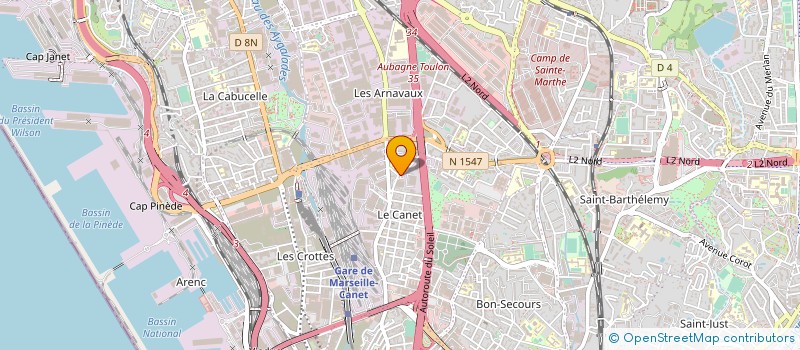 localisation de l'entreprise COMARTRANS à MARSEILLE