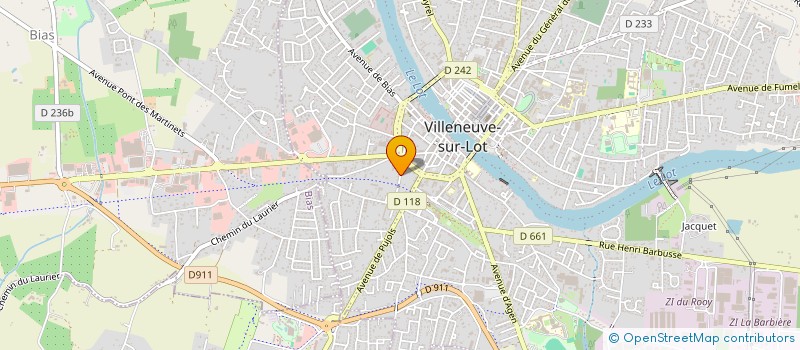 localisation de l'entreprise COMBEDOUZOU TOURISME ROQUENTIN  VILLENEUVE-SUR-LOT