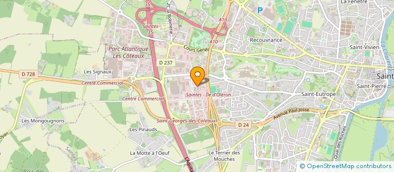 localisation de l'entreprise COMBUSTIBLES CARBURANTS DE L ATLANTIQUE à SAINTES